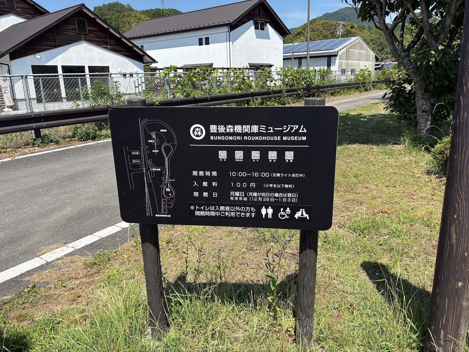 豊後森機関庫ミュージアムの案内板