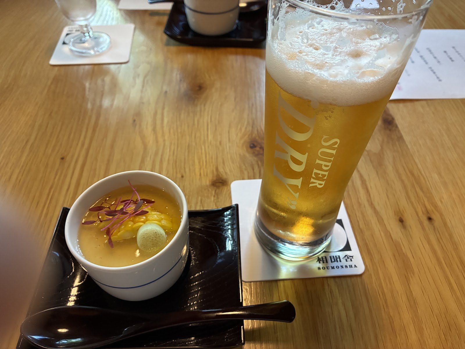 ビールと、玉地蒸し