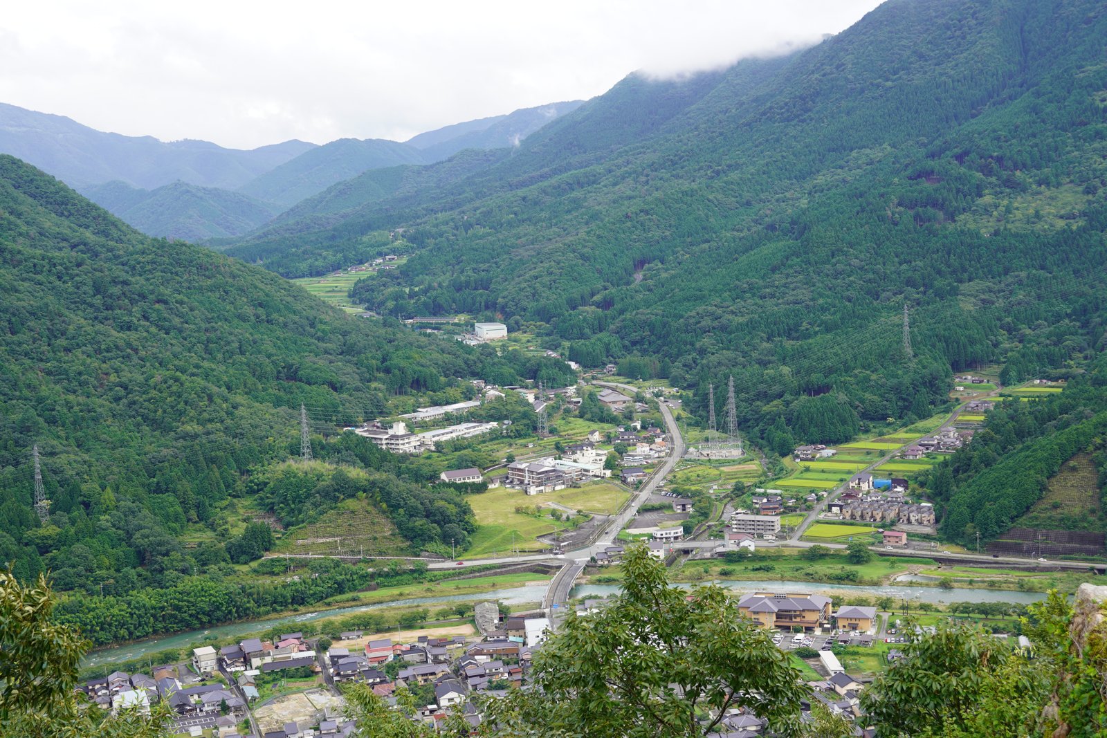 立雲峡から見下ろした竹田の町
